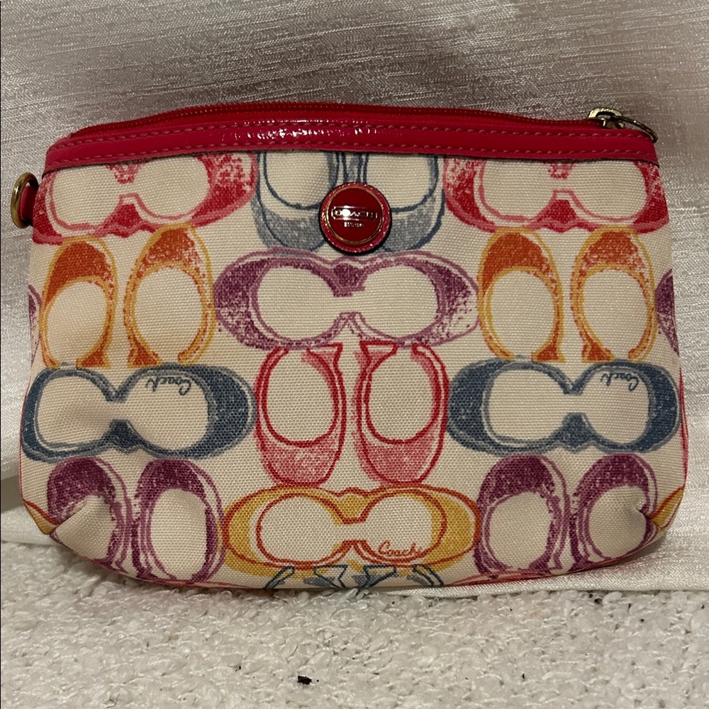 Coach Multicolor Signature Print Pouch